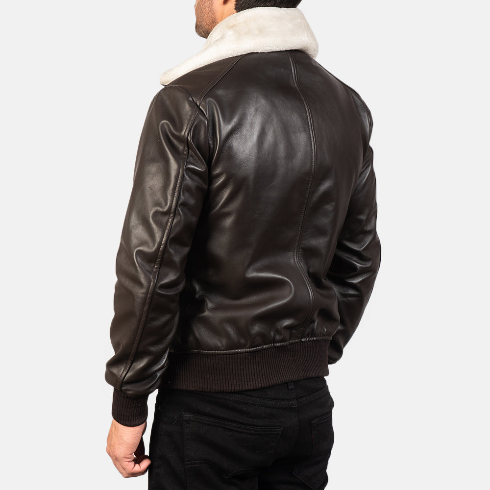 Men's Airin G-1 Brown Leather Bomber Jacket