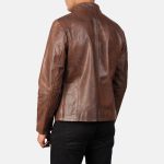 Men's Alex Brown Leather Biker Jacket