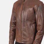 Men's Alex Brown Leather Biker Jacket