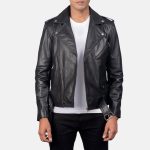 Men's Allaric Alley Black Leather Biker Jacket