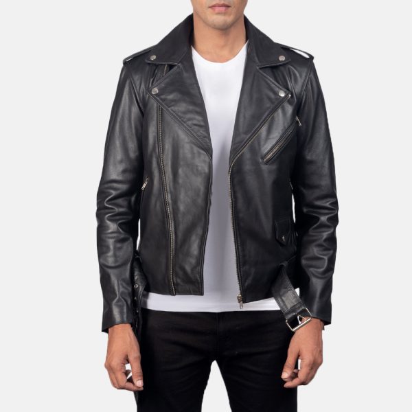 Men's Allaric Alley Black Leather Biker Jacket