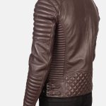 Men's Armand Maroon Leather Biker Jacket