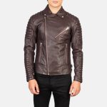 Men's Armand Maroon Leather Biker Jacket