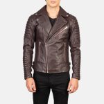 Men's Armand Maroon Leather Biker Jacket
