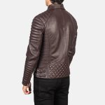 Men's Armand Maroon Leather Biker Jacket