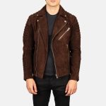 Men's Armand Mocha Leather Biker Jacket