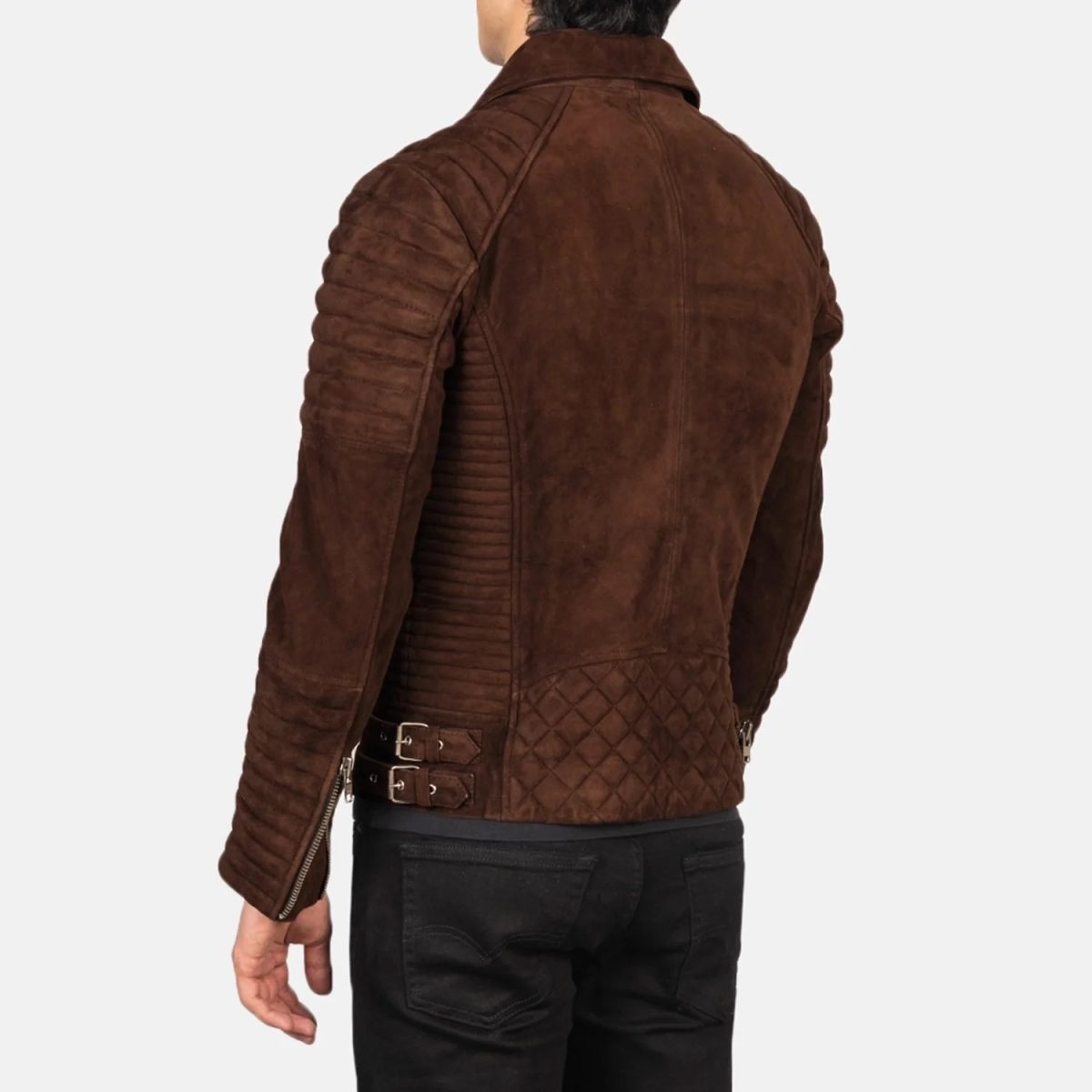 Men's Armand Mocha Leather Biker Jacket