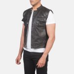 Men's Atlas Moto Brown Leather Vest