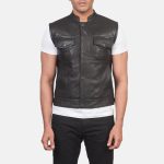 Men's Atlas Moto Brown Leather Vest