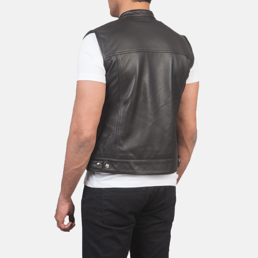 Men's Atlas Moto Brown Leather Vest