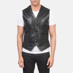 Men's Auden Black Leather Vest