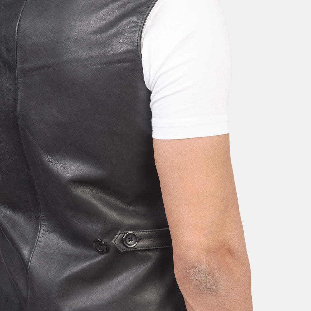 Men's Auden Black Leather Vest