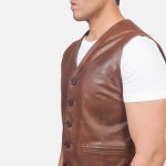 Men's Auden Brown Leather Vest