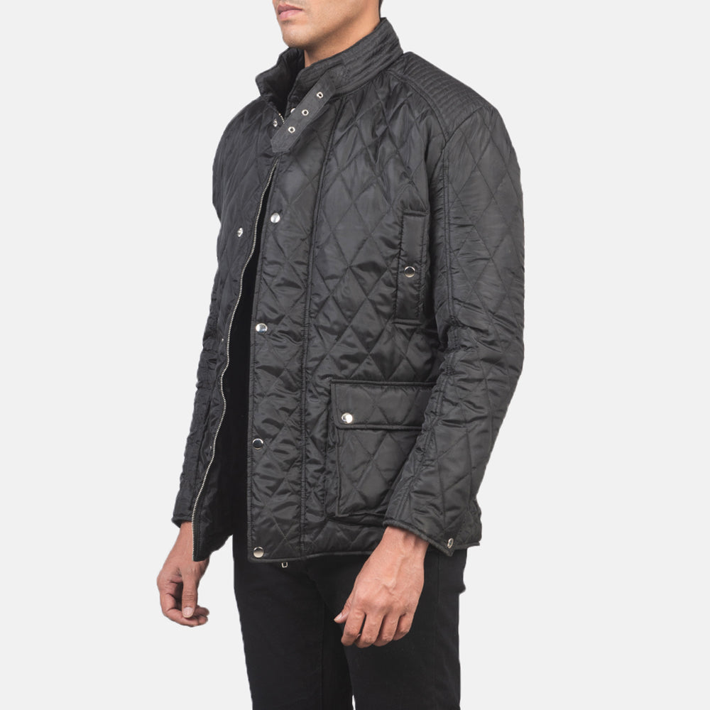 Men's Barry Quilted Black Windbreaker Jacket