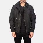 Men's Hanklin Ma-1 Black Hooded Bomber Jacket