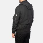 Men's Hanklin Ma-1 Black Hooded Bomber Jacket