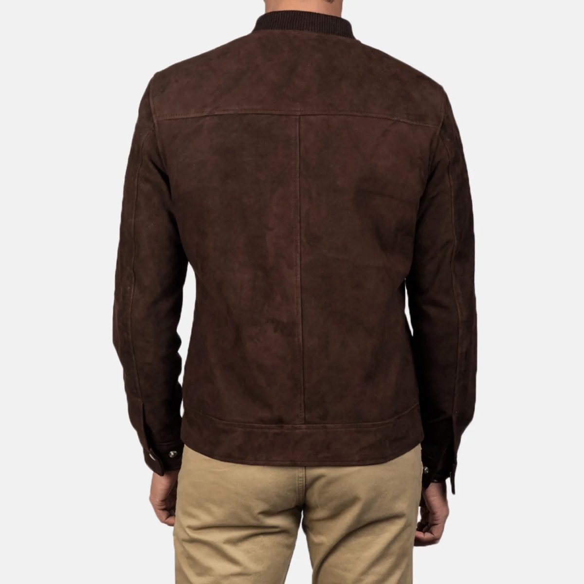 Men's Blain Mocha Suede Leather Bomber Jacket