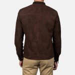 Men's Blain Mocha Suede Leather Bomber Jacket