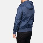 Men's Hanklin Ma-1 Blue Hooded Bomber Jacket