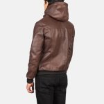 Men's Bouncer Biz Brown Leather Bomber Jacket