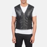 Men's Brandon Black Leather Vest