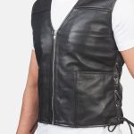 Men's Brandon Black Leather Vest
