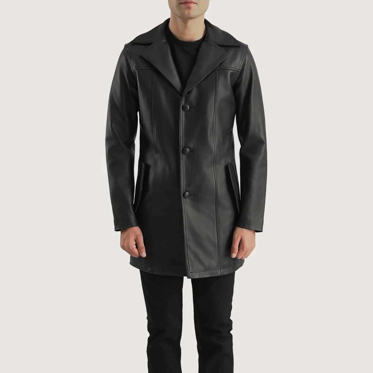 Men's Brawnton Black Leather Coat