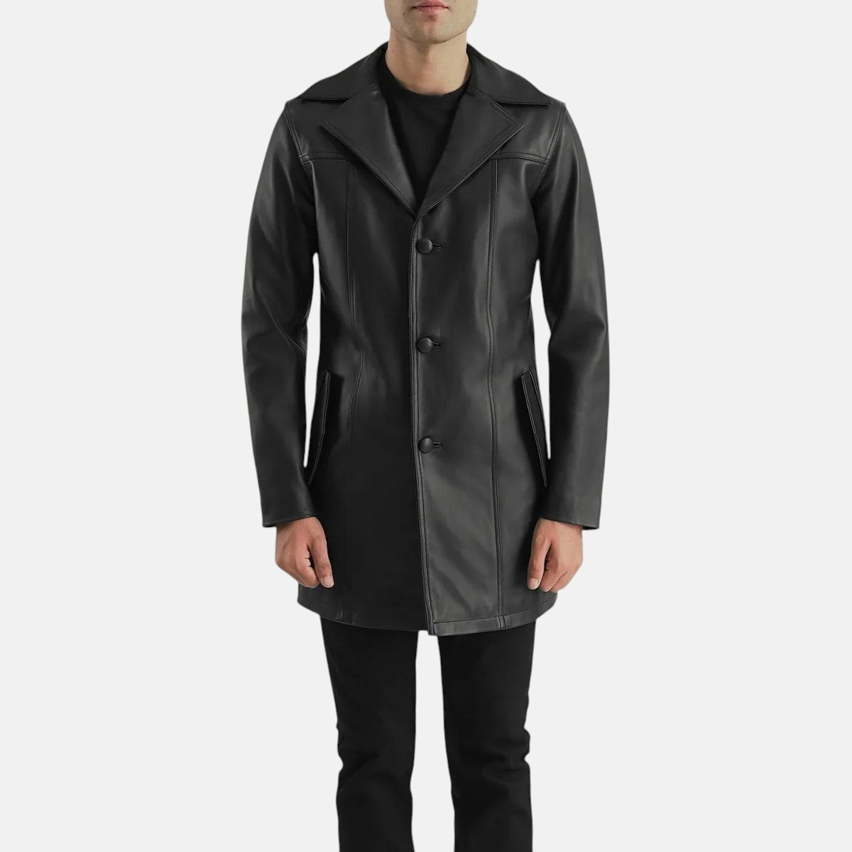 Men's Brawnton Black Leather Coat