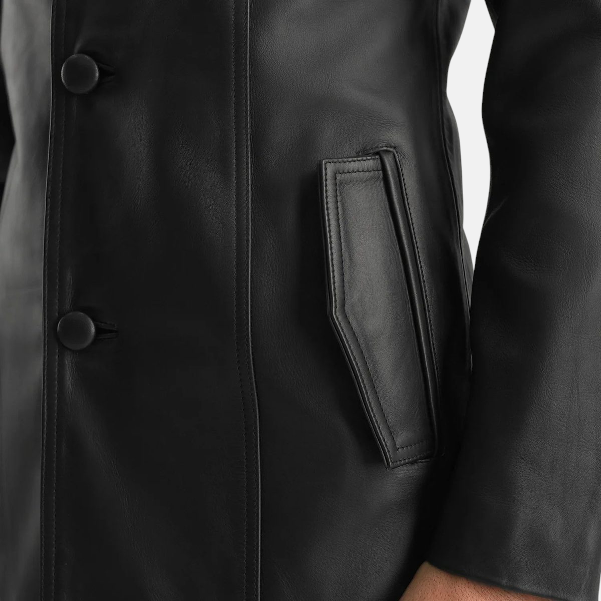 Men's Brawnton Black Leather Coat