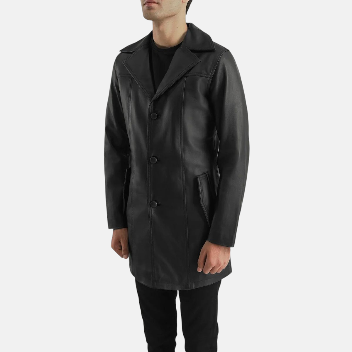 Men's Brawnton Black Leather Coat
