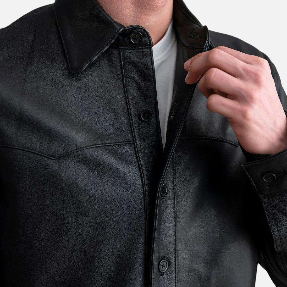 Men's Bronco Black Leather Jacket