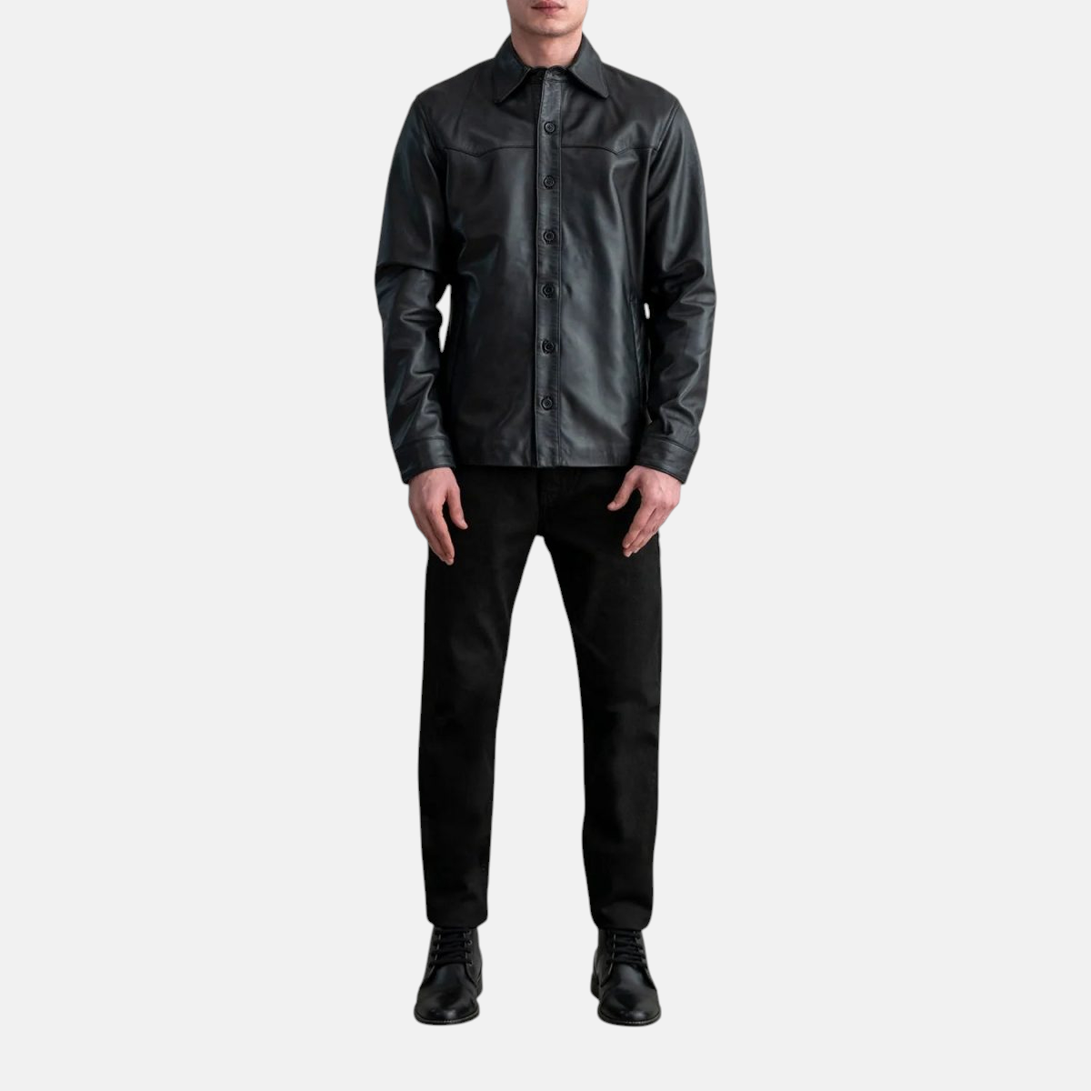 Men's Bronco Black Leather Jacket