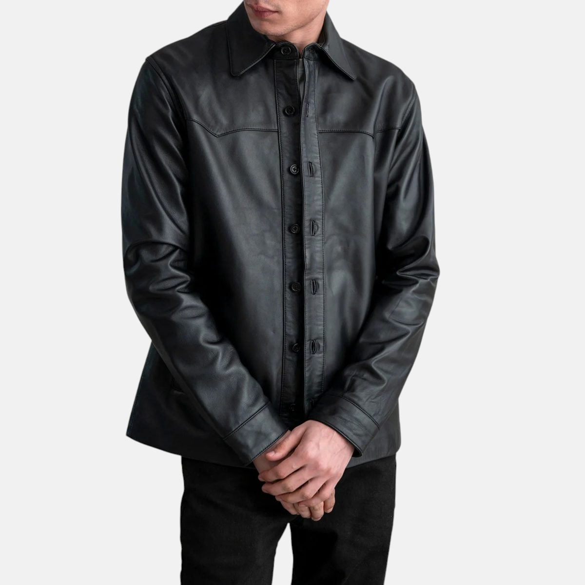 Men's Bronco Black Leather Jacket