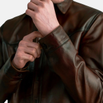 Men's Bronco Distressed Brown Leather Jacket