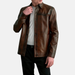 Men's Bronco Distressed Brown Leather Jacket