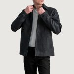 Men's Bronco Tumbled Black Leather Jacket