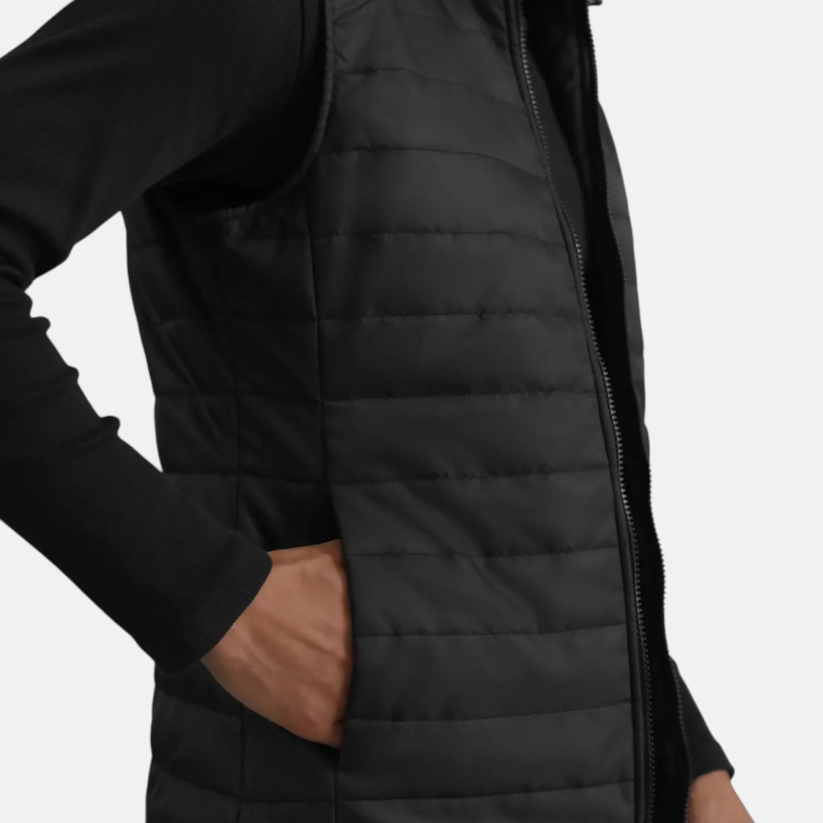 Men's Carlo Black Hooded Puffer Vest