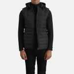Men's Carlo Black Hooded Puffer Vest