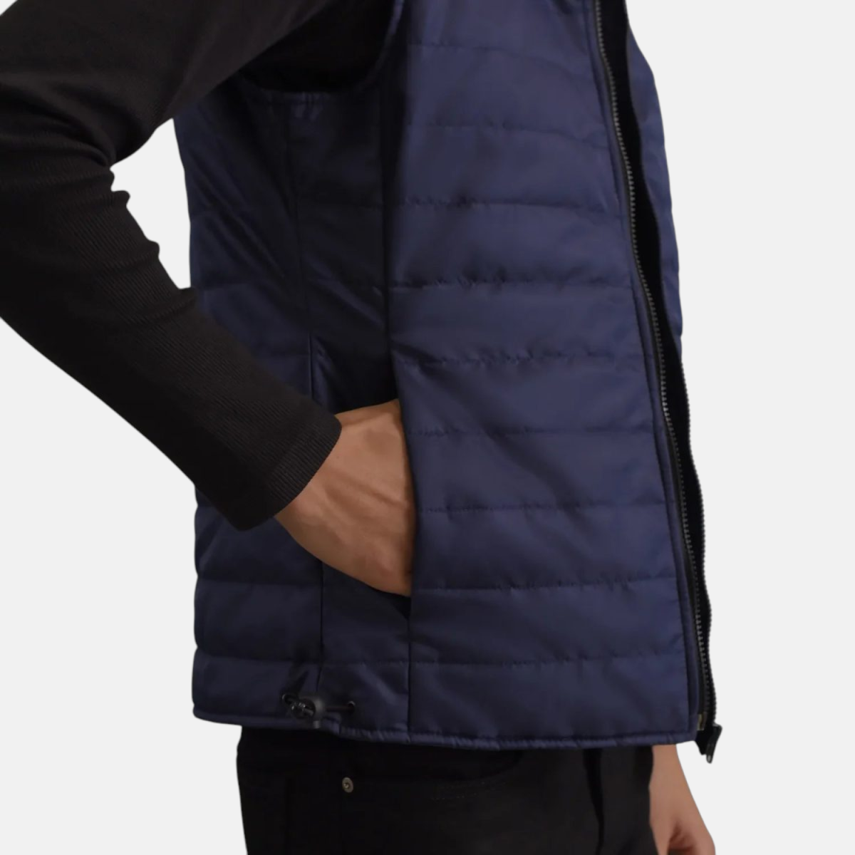 Men's Carlo Blue Hooded Puffer Vest