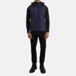 Men's Carlo Blue Hooded Puffer Vest
