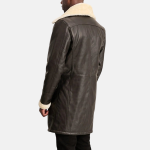 Men's Charles Brown Leather Shearling Double-Breasted Coat