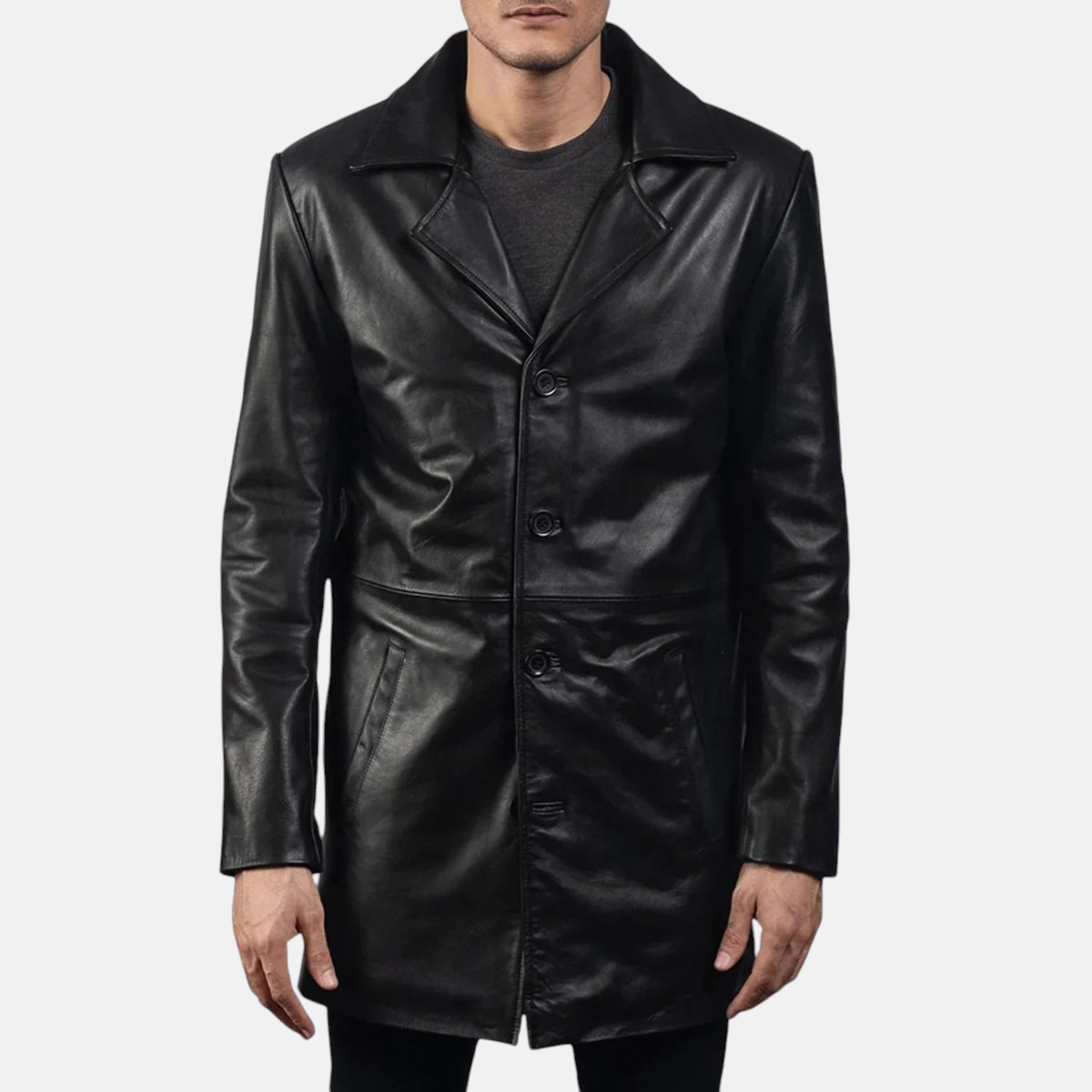 Men's Classmith Black Leather Coat