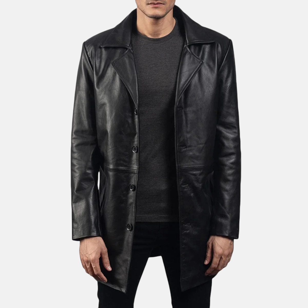 Men's Classmith Black Leather Coat