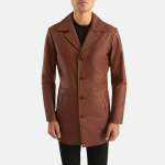 Men's Classmith Brown Leather Coat