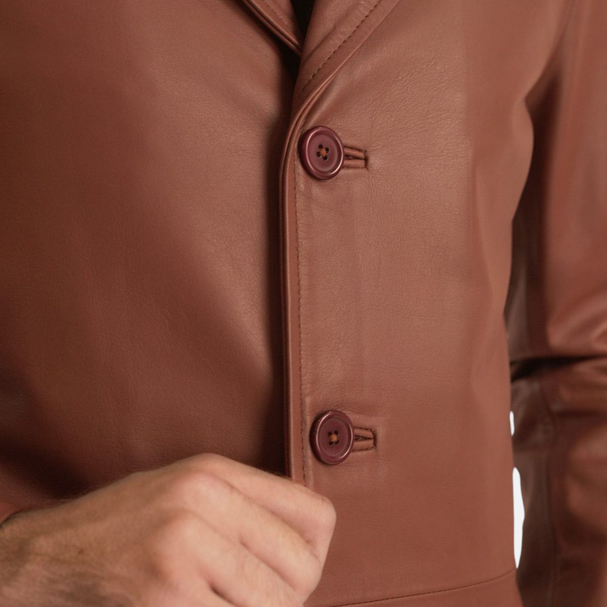 Men's Classmith Brown Leather Coat