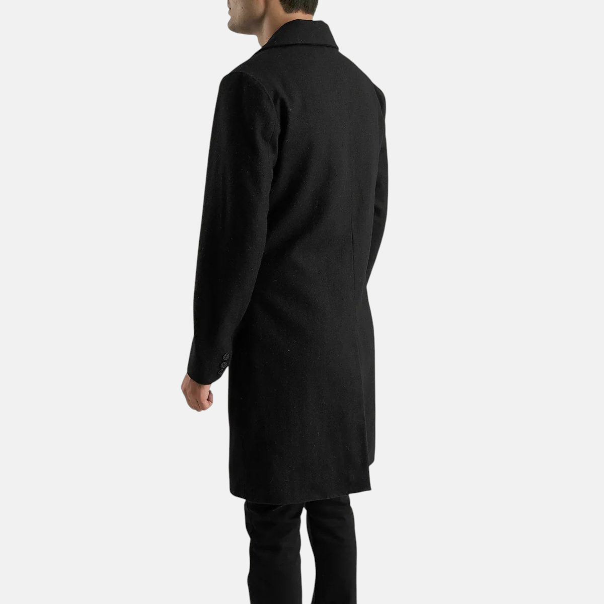 Men's Claud Black Wool Double Breasted Coat