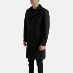 Men's Claud Black Wool Double Breasted Coat