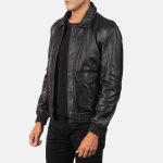 Men's Coffmen Black A2 Leather Bomber Jacket
