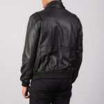 Men's Coffmen Black A2 Leather Bomber Jacket