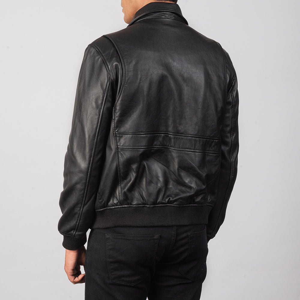 Men's Coffmen Black A2 Leather Bomber Jacket